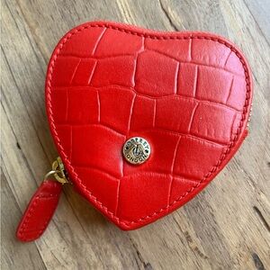 Osprey London Red Leather Heart Coin Purse NWOT